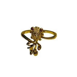 NWT Gold & Red Rhinestone Koi Fish Ring - Size 8